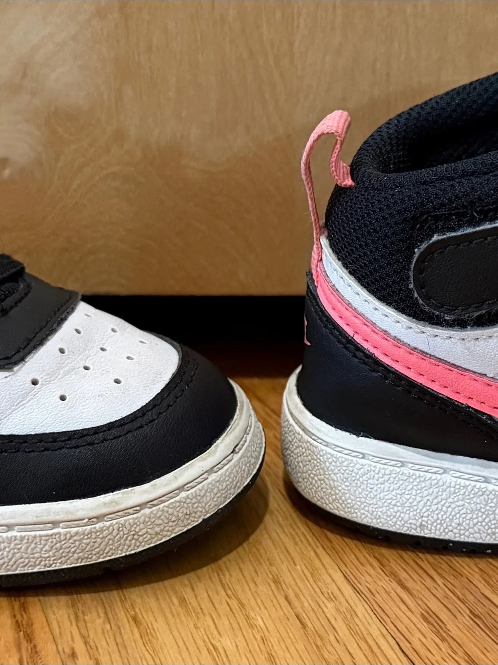 Nike 8T Black, White & Pink Mid-Top Sneakers